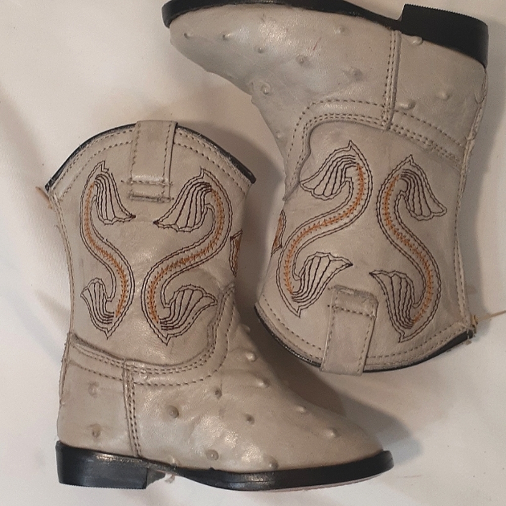 Kids Cream Western Boots
